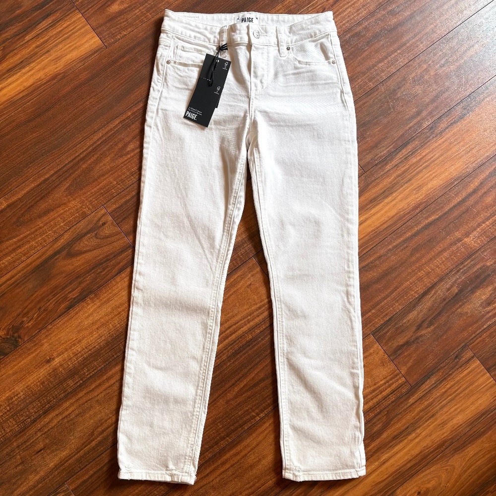 Paige Amber Crisp White Straight Ankle Jean 25 NWT